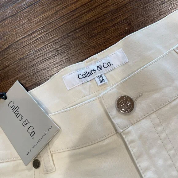 NWT Collars & Co. Men's 36x30 CEO 5-Pocket Pant Cotton Stretch Stone Cream - Picture 3 of 12